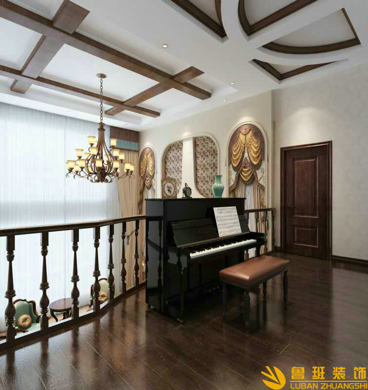 泰達風景240㎡躍層裝修設(shè)計二樓平臺