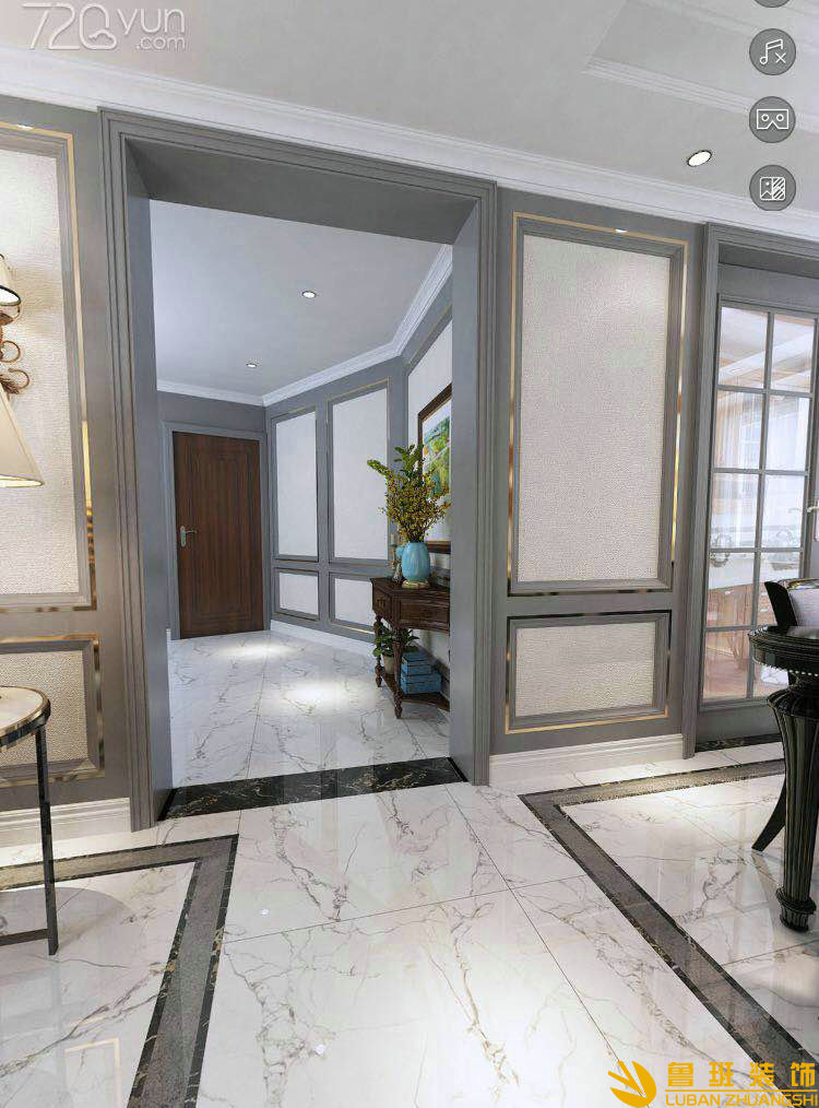 保利198平層150平方設計裝修過道