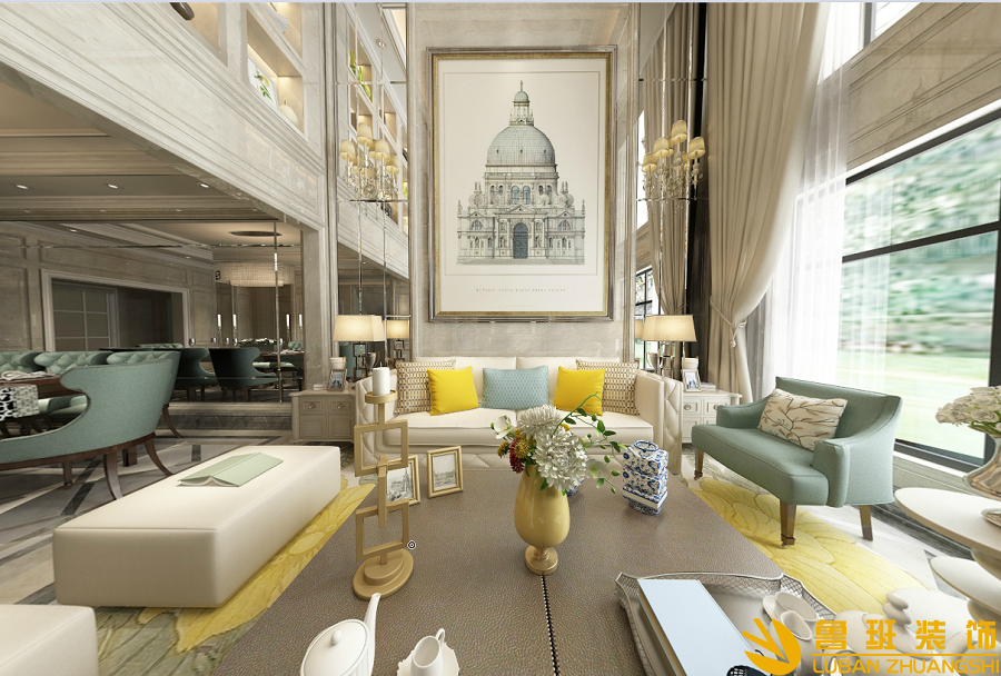 華僑城東岸別墅設計裝修客廳