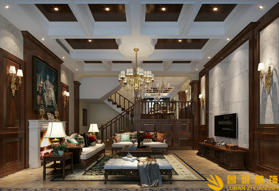 華楠半島別墅裝修設計客廳