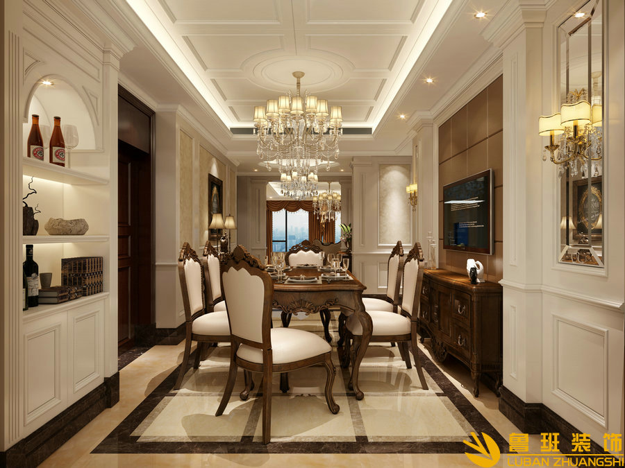 世茂玉錦灣大平層設計裝修餐廳