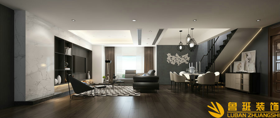 保利百合157平裝修設(shè)計(jì)客廳