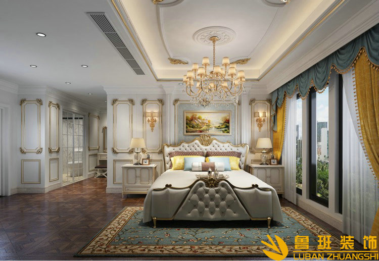 南門綠郡 432平法式別墅設(shè)計(jì)裝修主臥