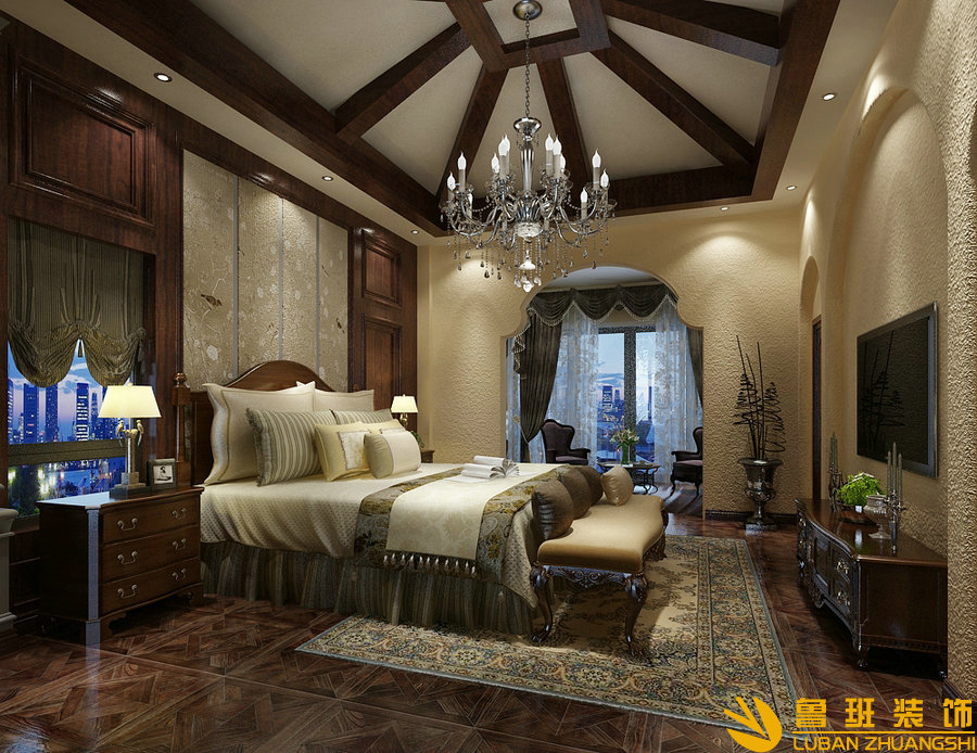 和泓半山美式鄉村別墅設計裝修主臥