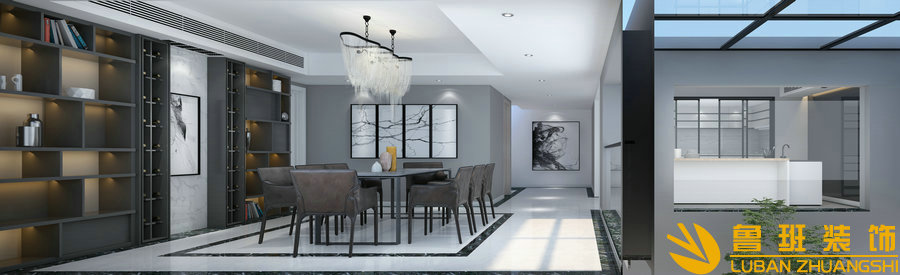 中糧祥云426平現代別墅裝修設計客廳