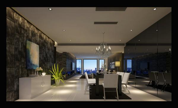 紫檀小區290平現代大平層設計裝修