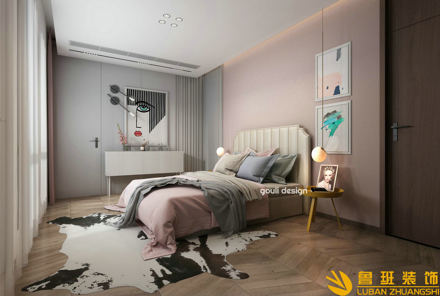 南門綠郡后現代別墅設計裝修女兒房