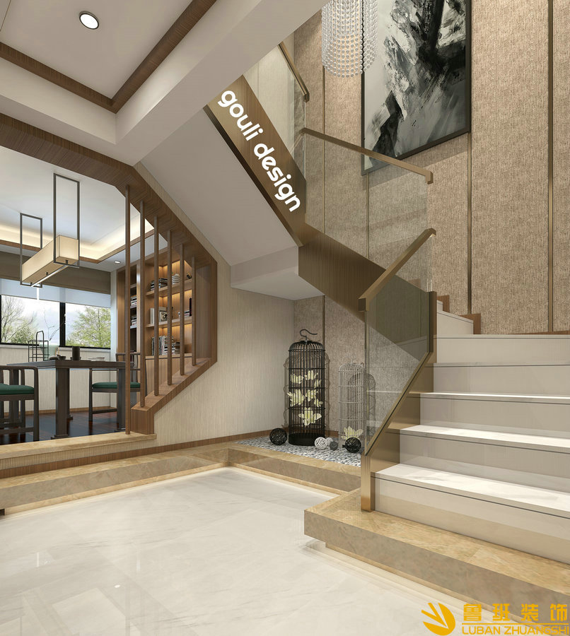上品金沙現(xiàn)代躍層設計裝修樓梯