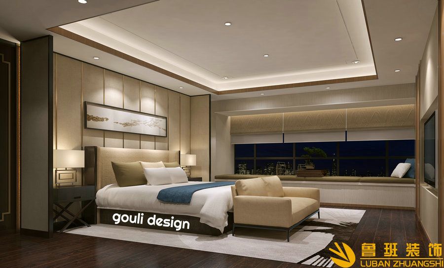 上品金沙現(xiàn)代躍層設計裝修臥室