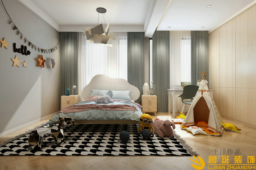 朗詩南門綠郡565平現(xiàn)代別墅設(shè)計(jì)裝修兒童房