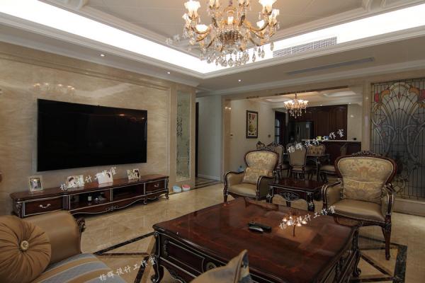 華僑城·天鵝堡177平歐式平層裝修設計