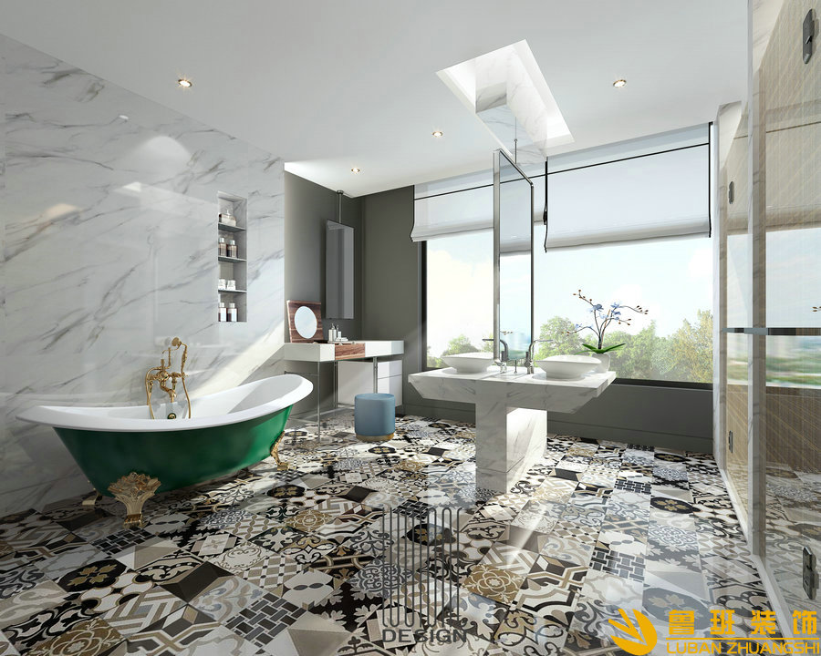 九里晴川300平別墅現(xiàn)代裝修設(shè)計主衛(wèi)