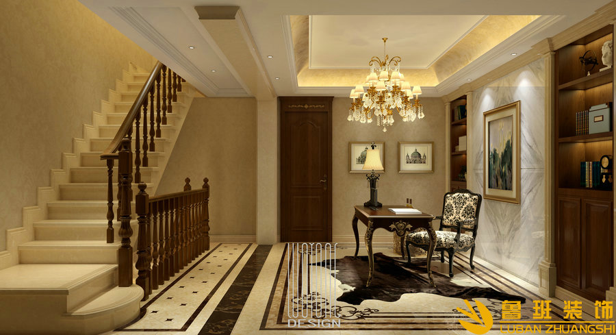 兩河森林500平美式別墅設計裝修書房