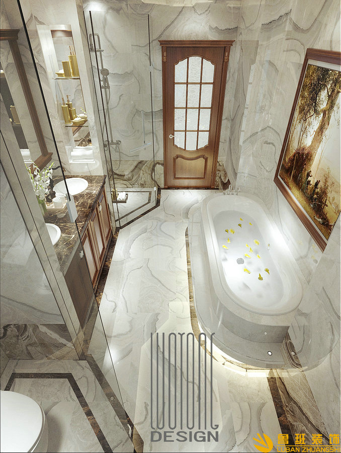 兩河森林500平美式別墅設計裝修衛(wèi)生間