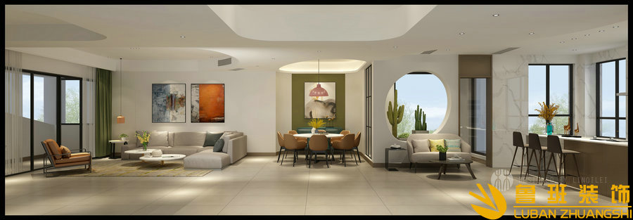 御今緣 300平現(xiàn)代時(shí)尚別墅裝修設(shè)計(jì)客廳