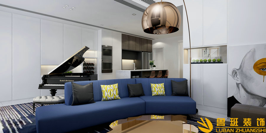 華潤.公園九里220平躍層設(shè)計(jì)裝修客廳2