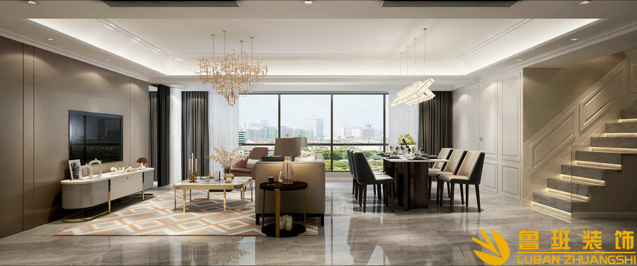 龍湖.九里晴川147平簡歐躍層設計裝修樓梯