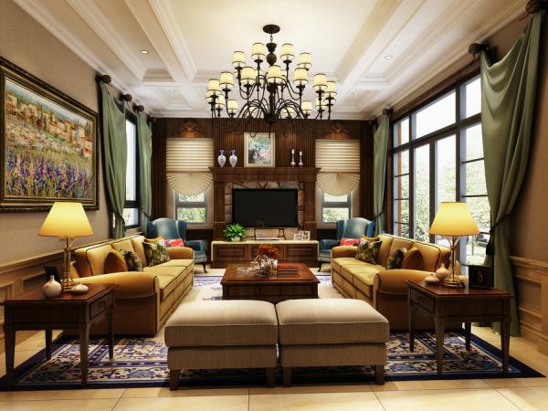 中糧.御嶺灣370平美式別墅設計裝修