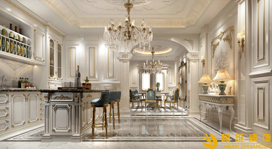 和貴南山上768法式別墅設(shè)計裝修西廚