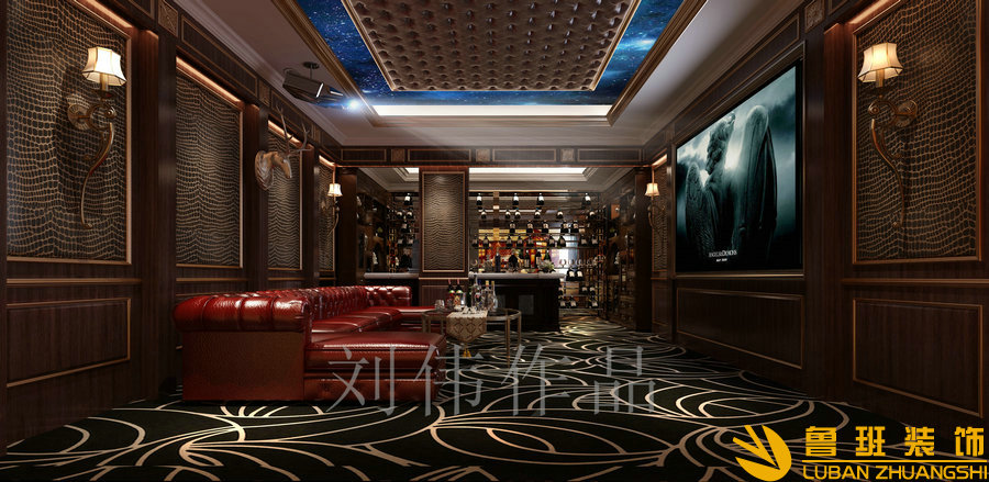 和貴南山上768法式別墅設(shè)計裝修影音室