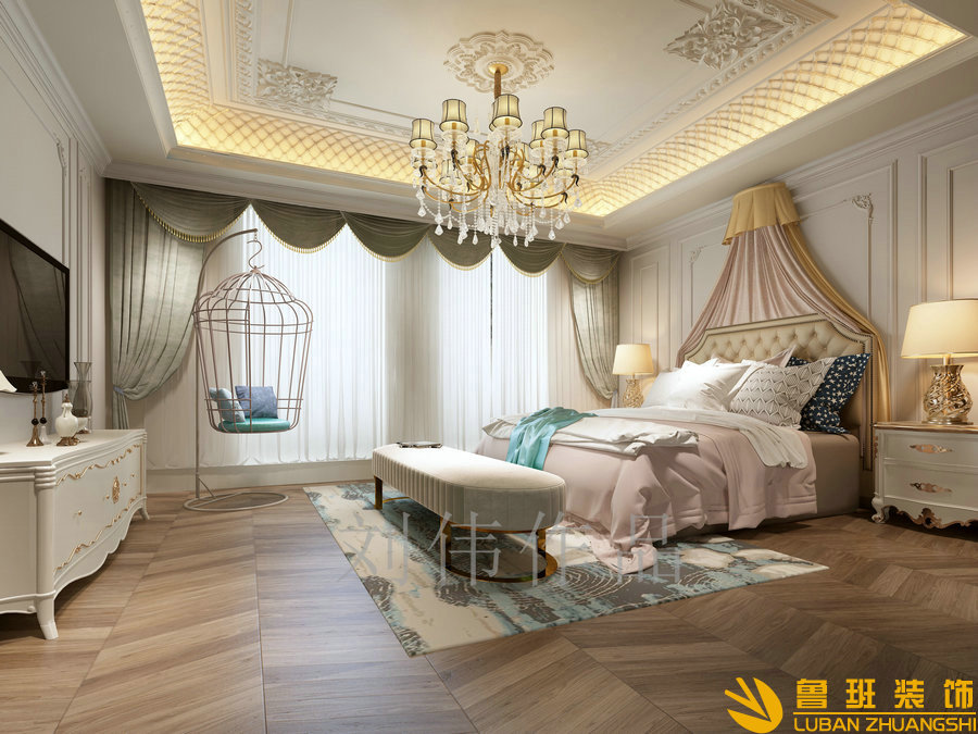 和貴南山上768法式別墅設(shè)計裝修臥室