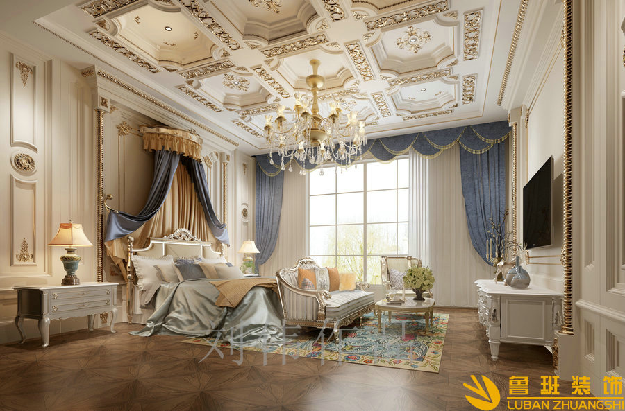 和貴南山上768法式別墅設(shè)計裝修主臥