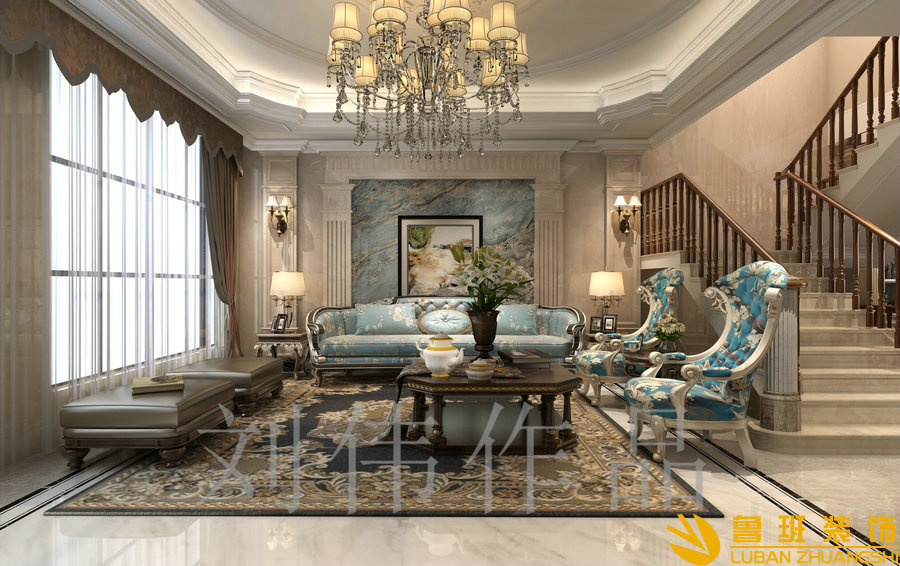 澤瑞西園336平歐式別墅設計裝修樓梯