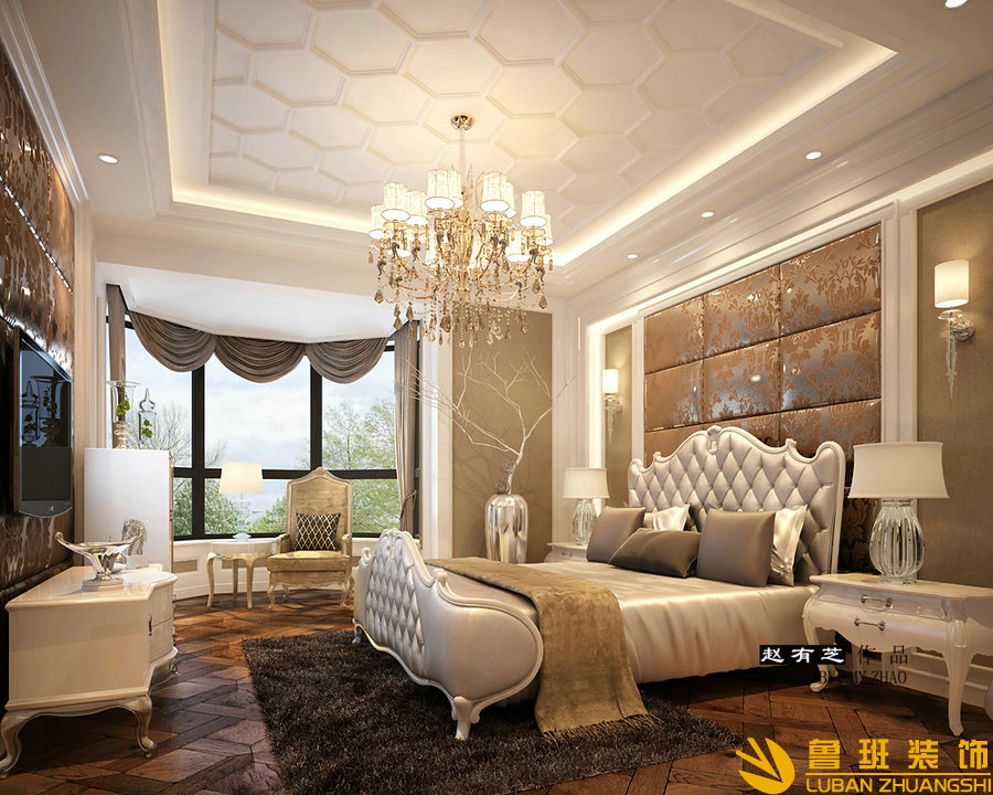 城南一號200平新古典裝修設(shè)計(jì)主臥