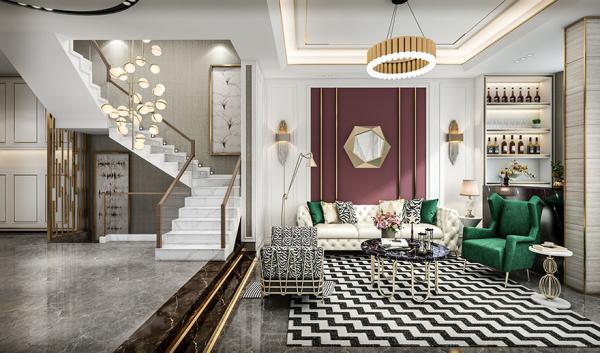 悅水藍山300平現代輕奢別墅設計裝修