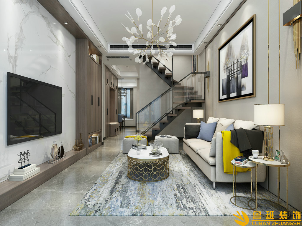 萬景城101平躍層裝修設計客廳