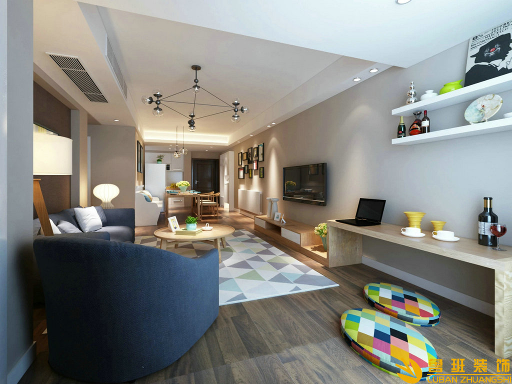 永立龍邸95平裝修設計客廳