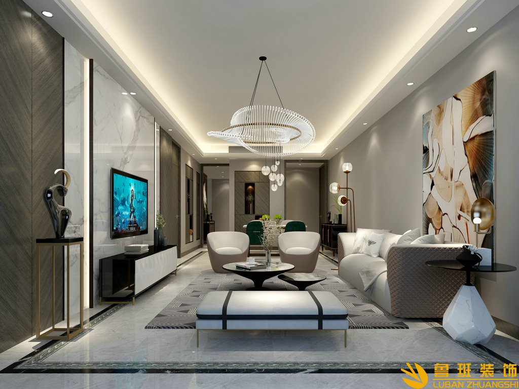 星河灣162平大平層裝修設計客廳