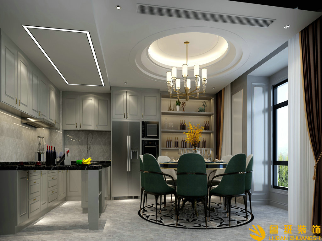 仙海湖畔293平別墅裝修設計餐廳