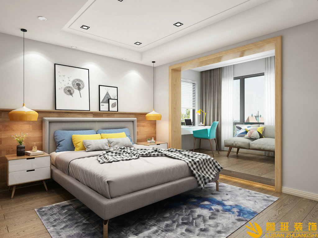 都江堰萬達城200平復式裝修設計臥室