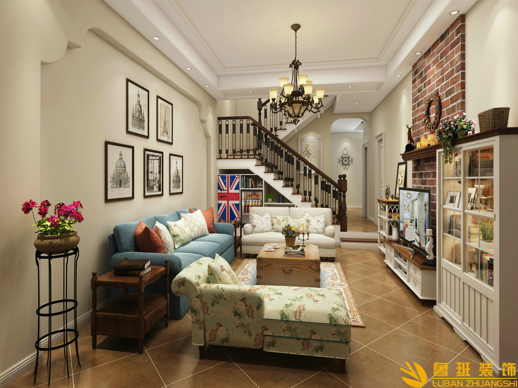 恒大金碧天下230平裝修設計客廳