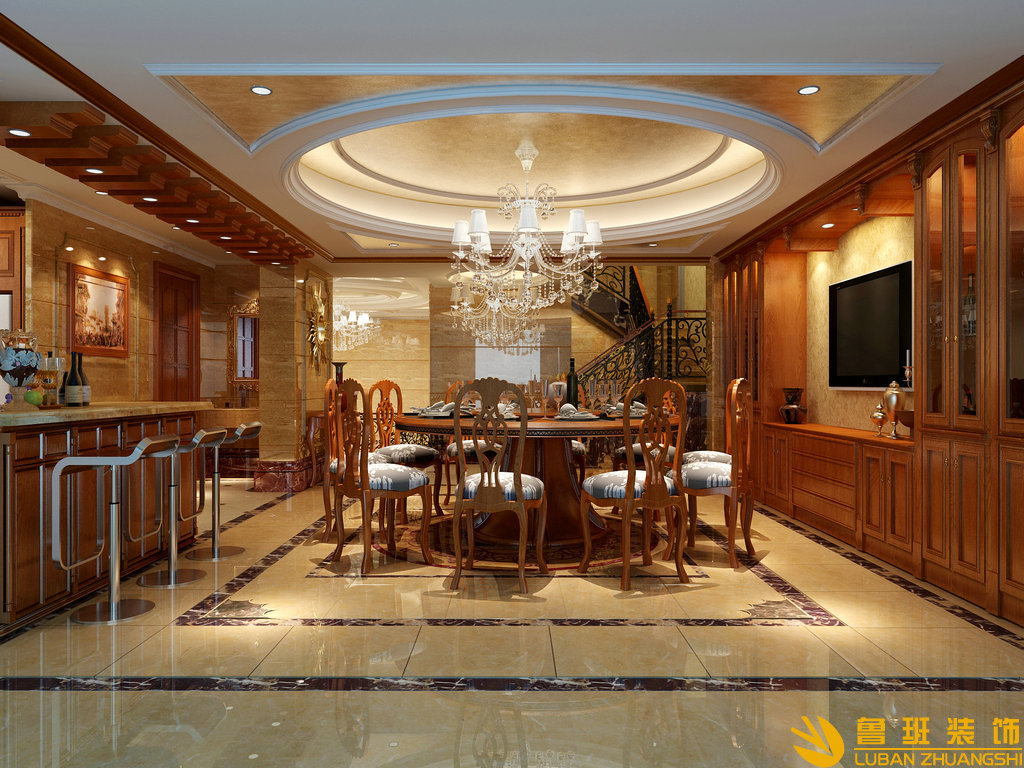 華僑城東岸345平美式裝修設計餐廳