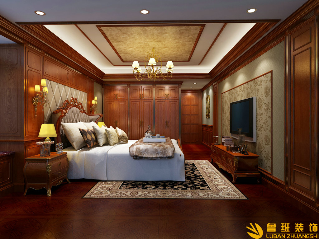 華僑城東岸345平美式裝修設計臥室