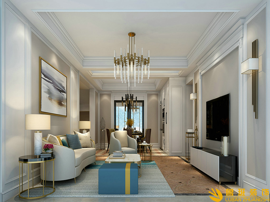 城市花園200平復式裝修設計客廳