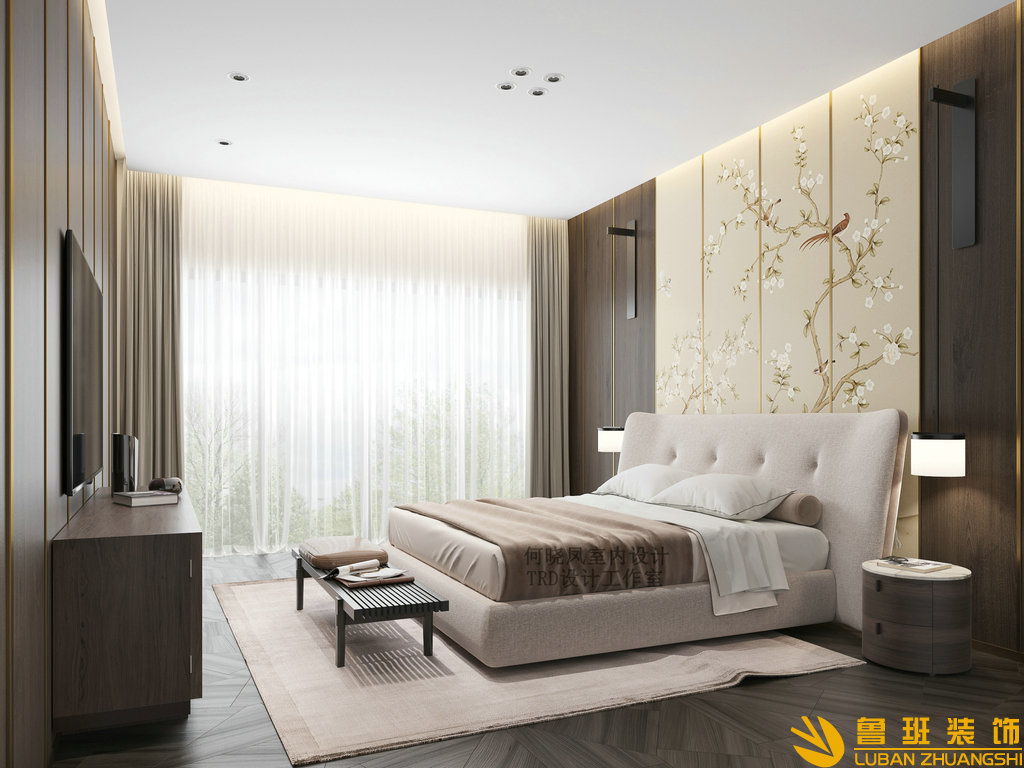 山水峨眉1400平大別墅裝修設(shè)計(jì)老人房