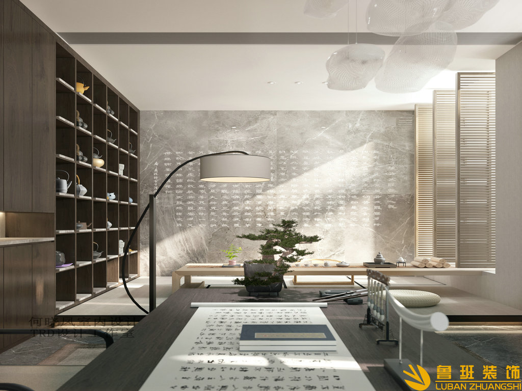 山水峨眉1400平大別墅裝修設(shè)計(jì)書房