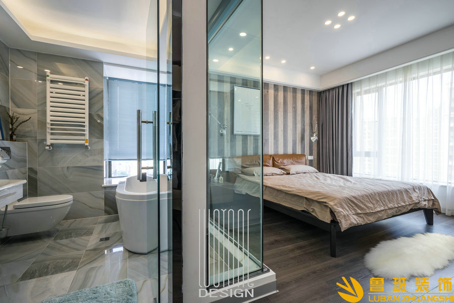 九龍倉.御園190平現(xiàn)代大平層實(shí)景臥室