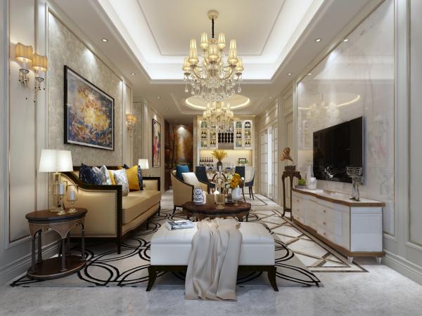 龍湖紫宸120平簡歐裝修設計