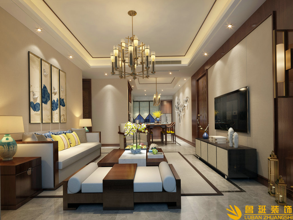 天府鶴林116平裝修設計客廳