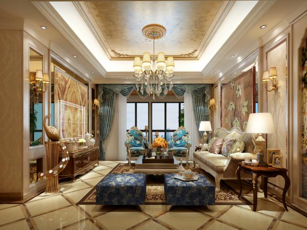 御龍灣120平簡歐裝修設計