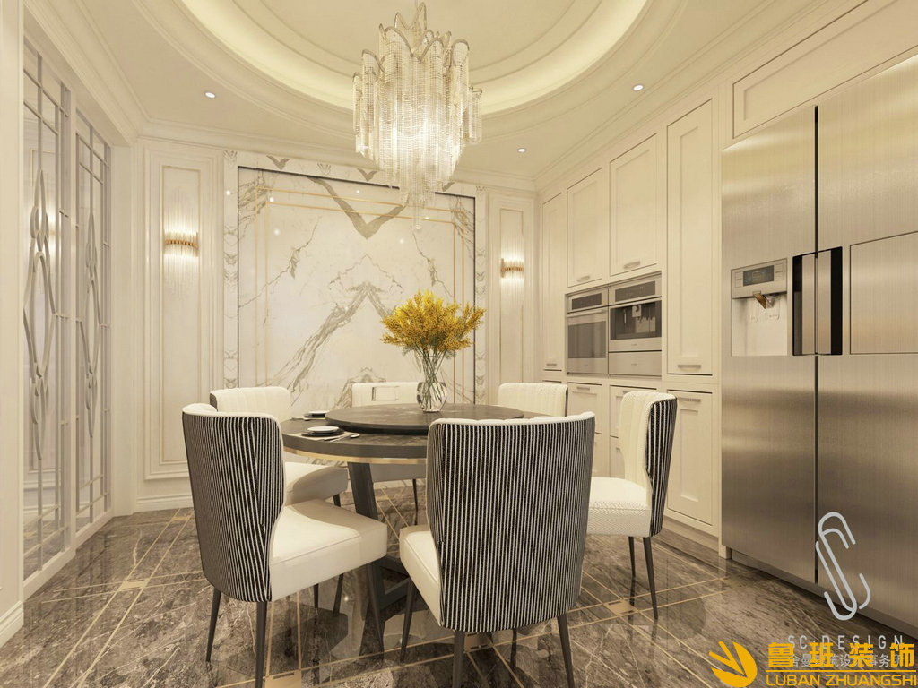 龍湖世紀峰景385平別墅裝修設計餐廳