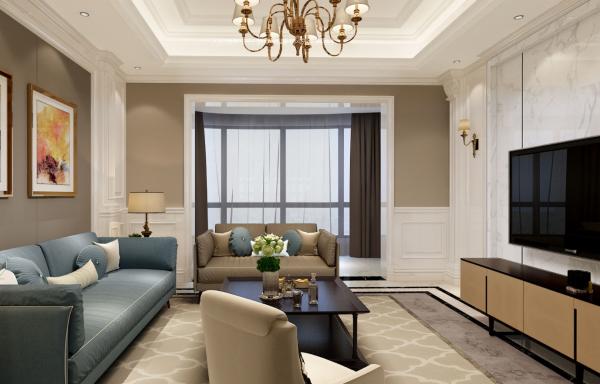 成都北鑫苑200平簡歐設計裝修