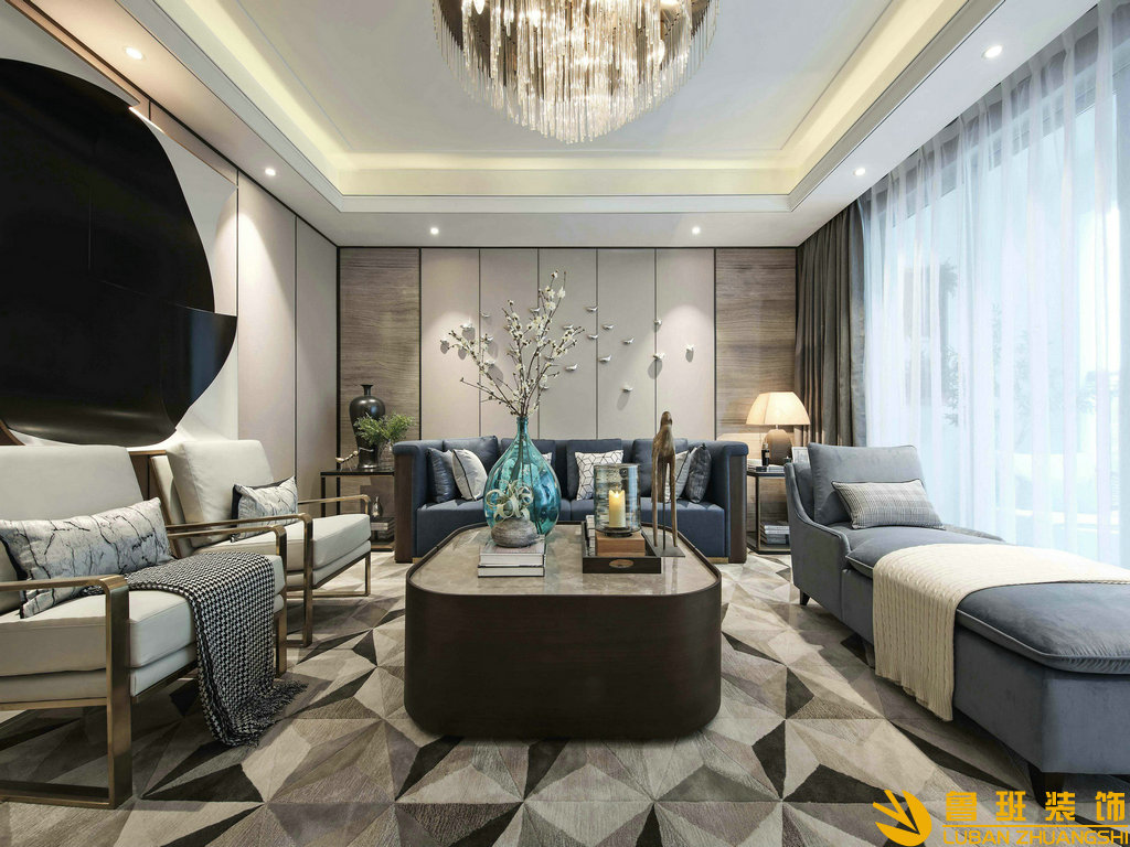 南城都匯140平設(shè)計裝修客廳