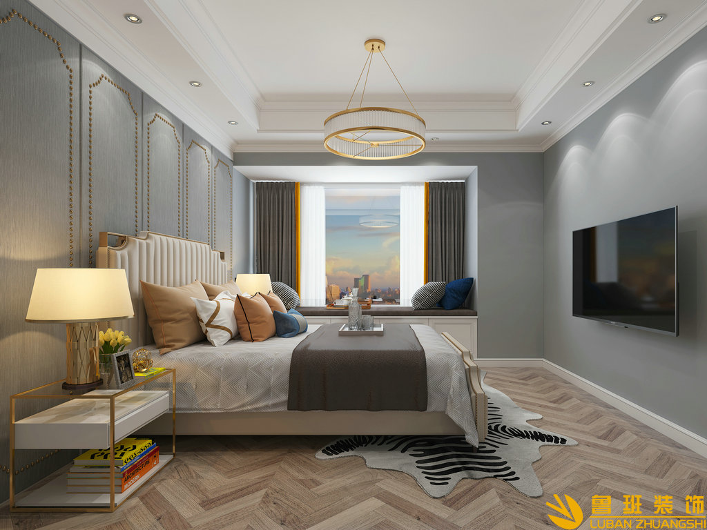 藍光公園悅府145平輕奢設(shè)計裝修臥室