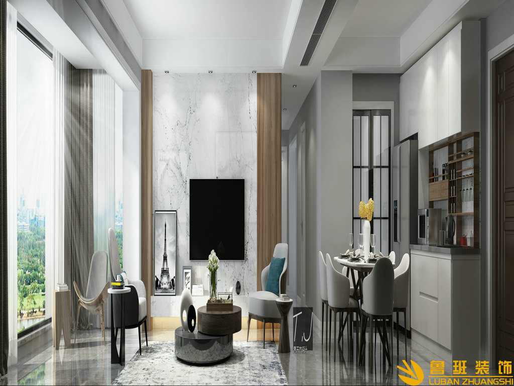 御龍山150平設計裝修客廳