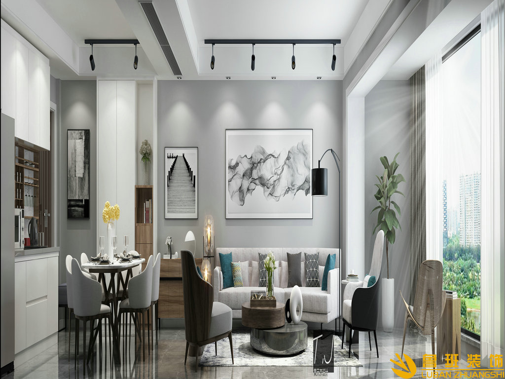 御龍山150平設計裝修餐廳